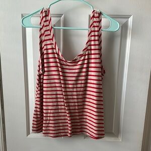 Striped Red and White Women's Top